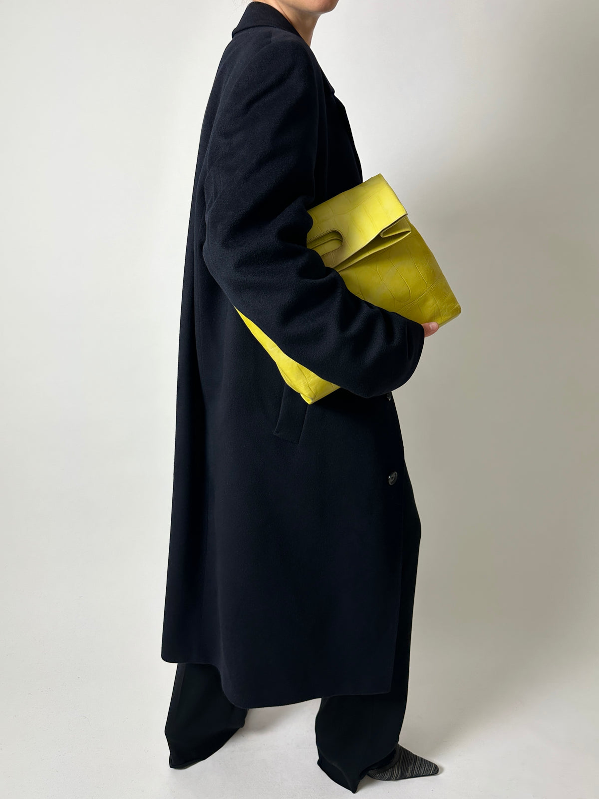 Long wool cashmere coat | Black