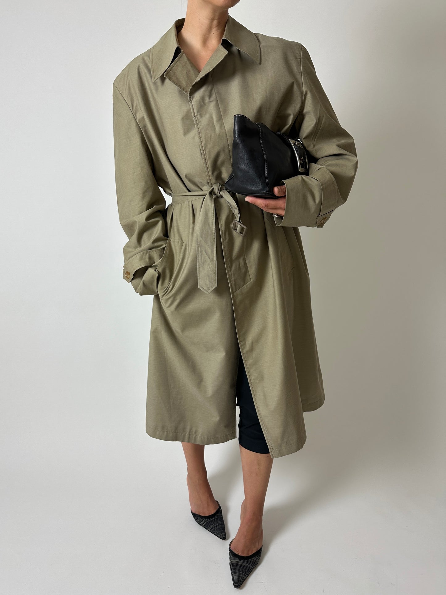 Long trench coat | Dark beige