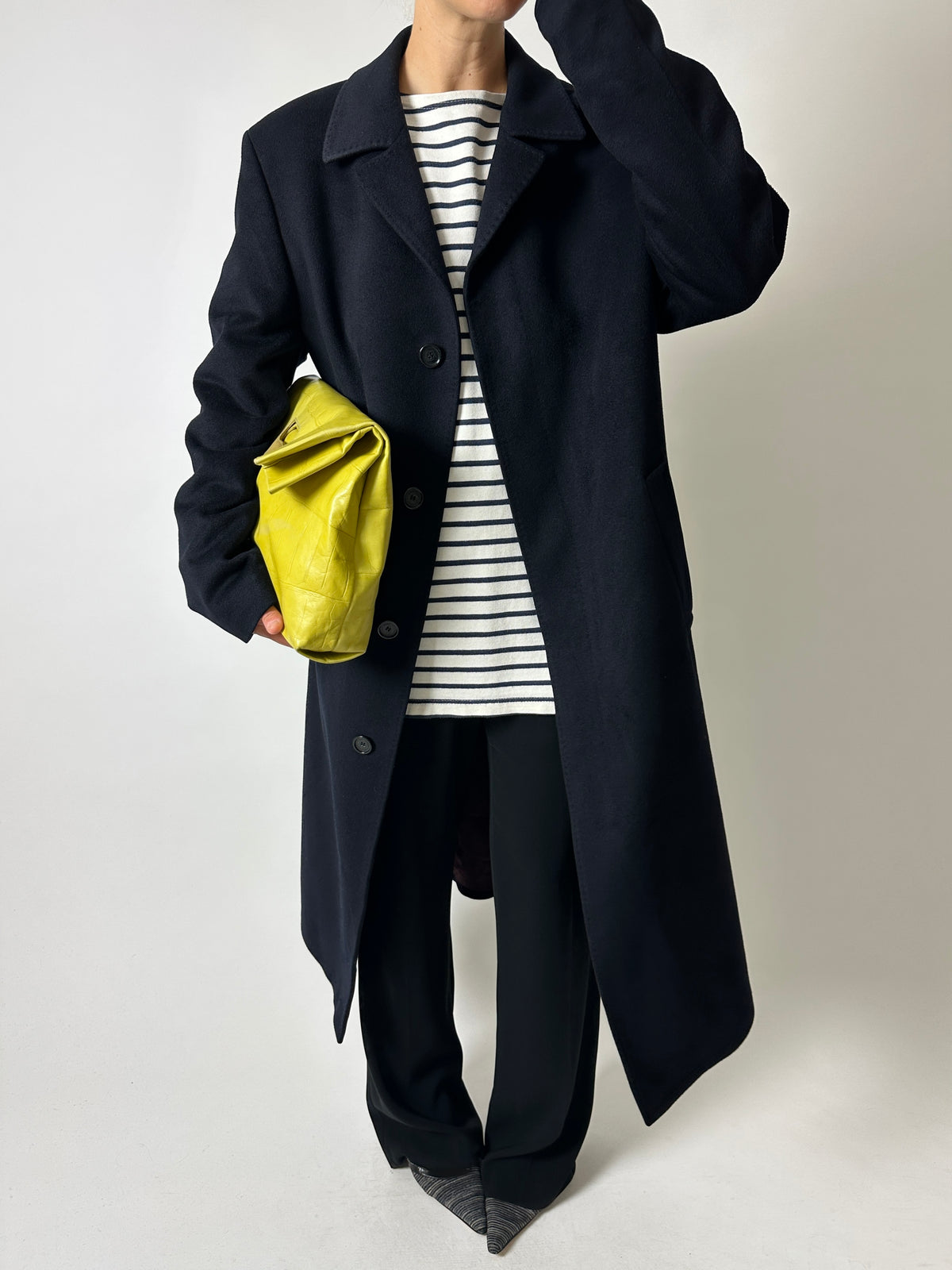 Long wool cashmere coat | Black