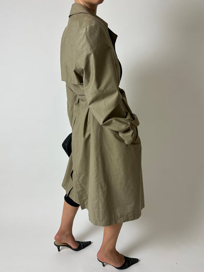 Long trench coat | Dark beige