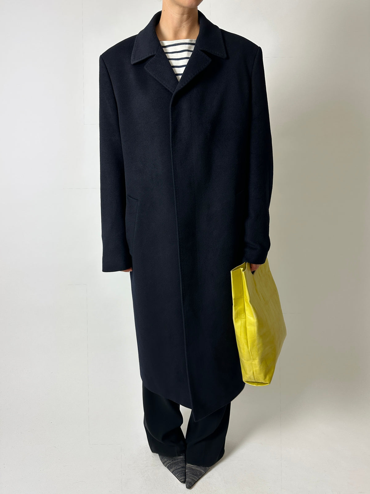 Long wool cashmere coat | Black