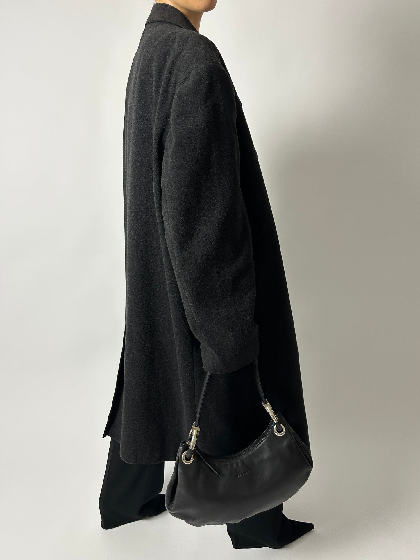 Oversized wool coat | Black