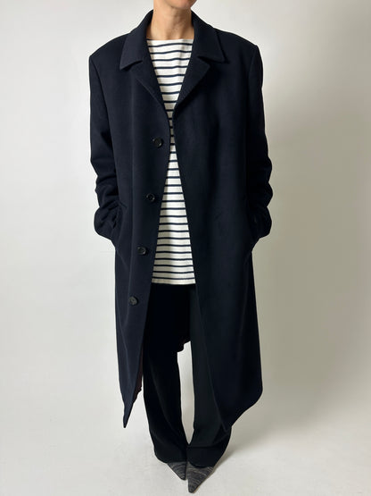 Long wool cashmere coat | Black