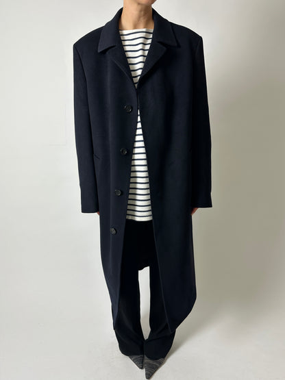 Long wool cashmere coat | Black