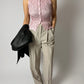 Crinkle stretch top | Soft pink