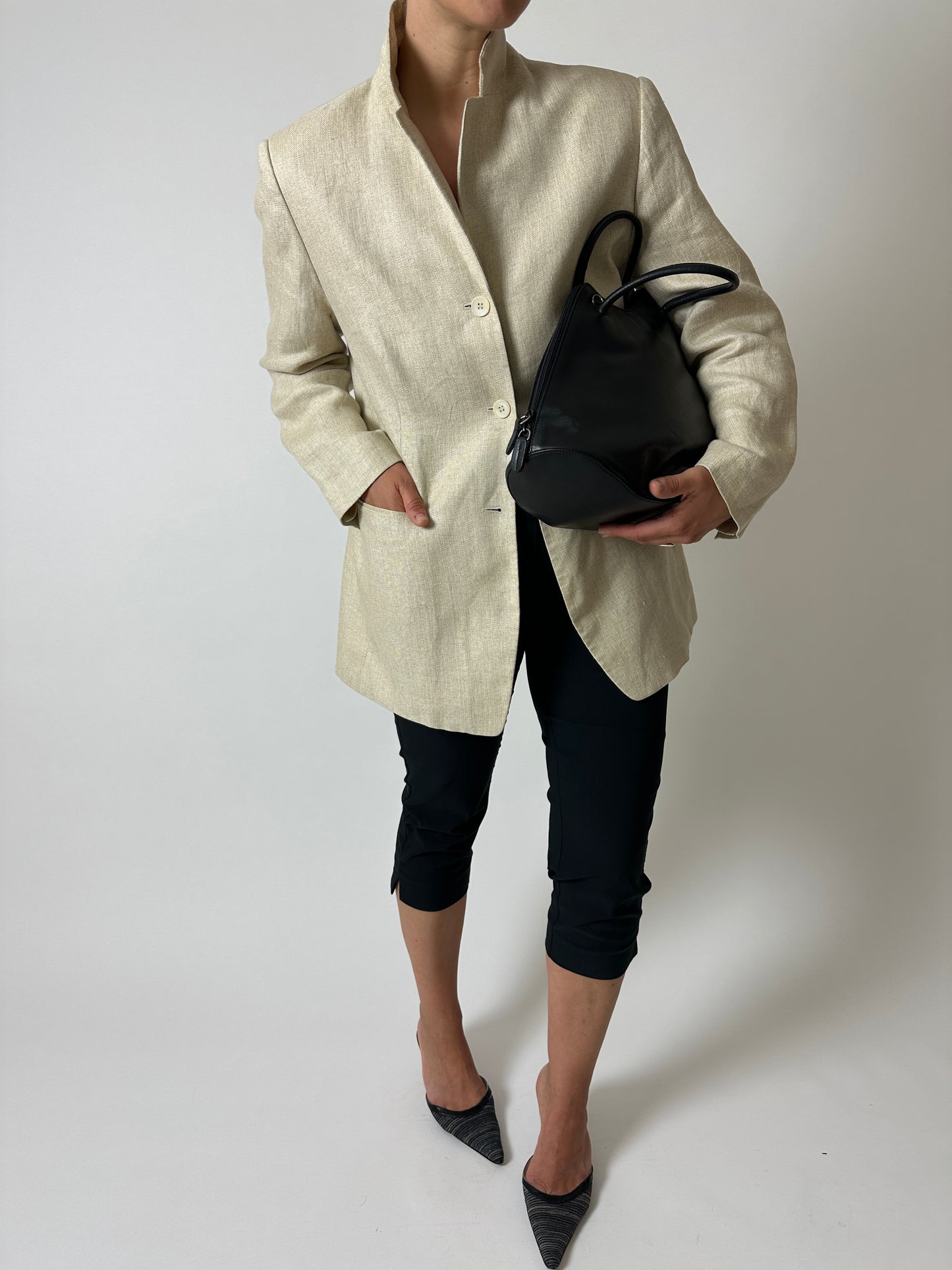 Linen relaxed fit blazer | Butter