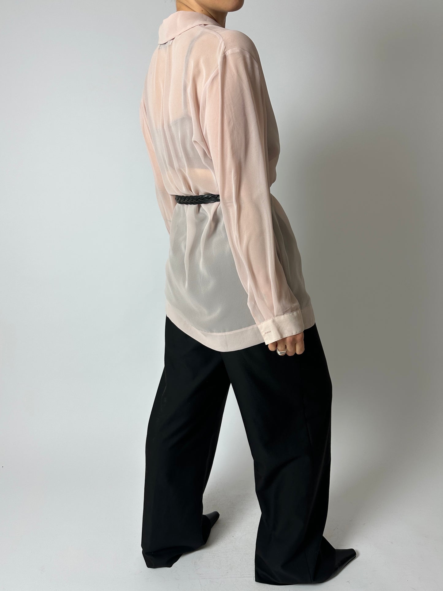 Sheer blouse | Soft pink