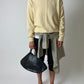 Cotton v-neck sweater | Soft butter