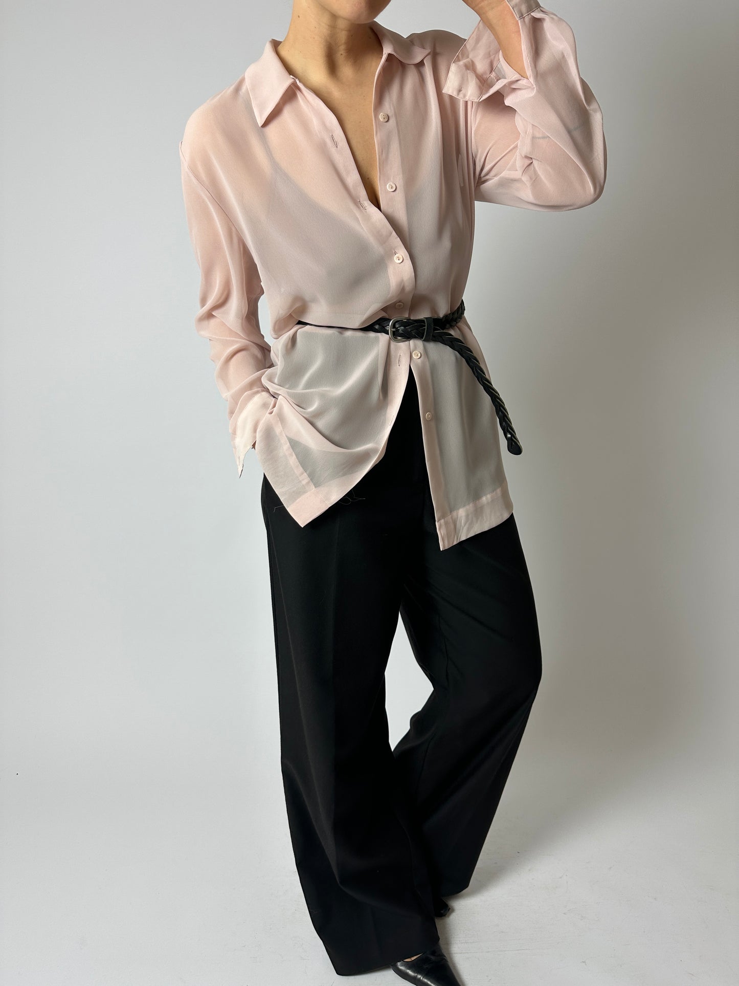 Sheer blouse | Soft pink