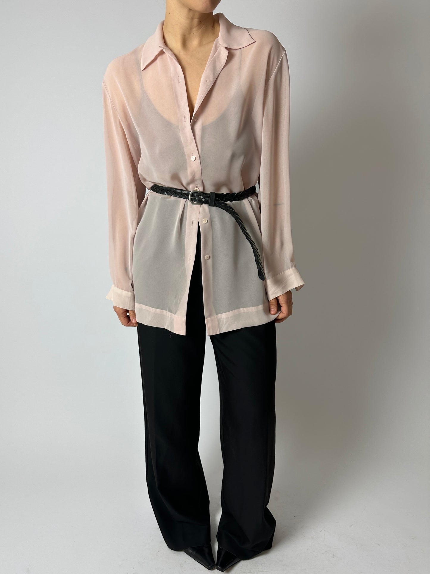 Sheer blouse | Soft pink