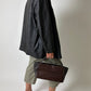 Leather minimal jacket | Dark brown
