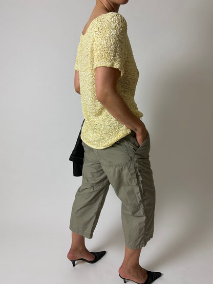 Silk knitted cardigan | Lemon