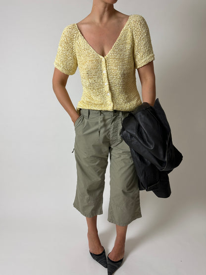 Silk knitted cardigan | Lemon