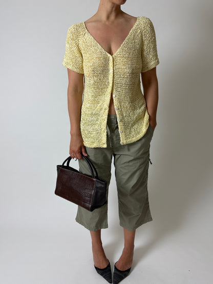 Silk knitted cardigan | Lemon
