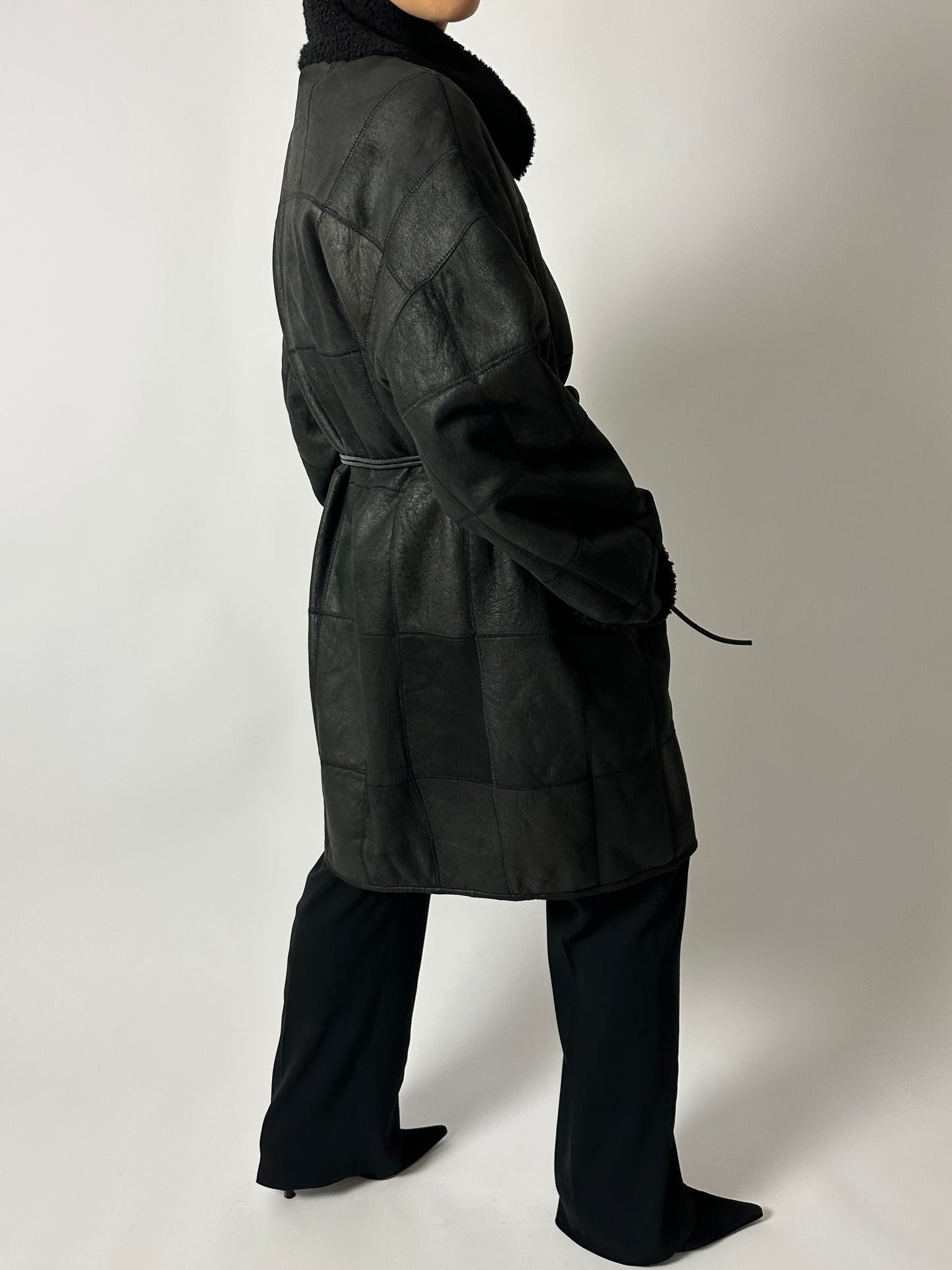 Oversized Lammy coat | Black