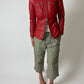 Leather fitted jacket | Red
