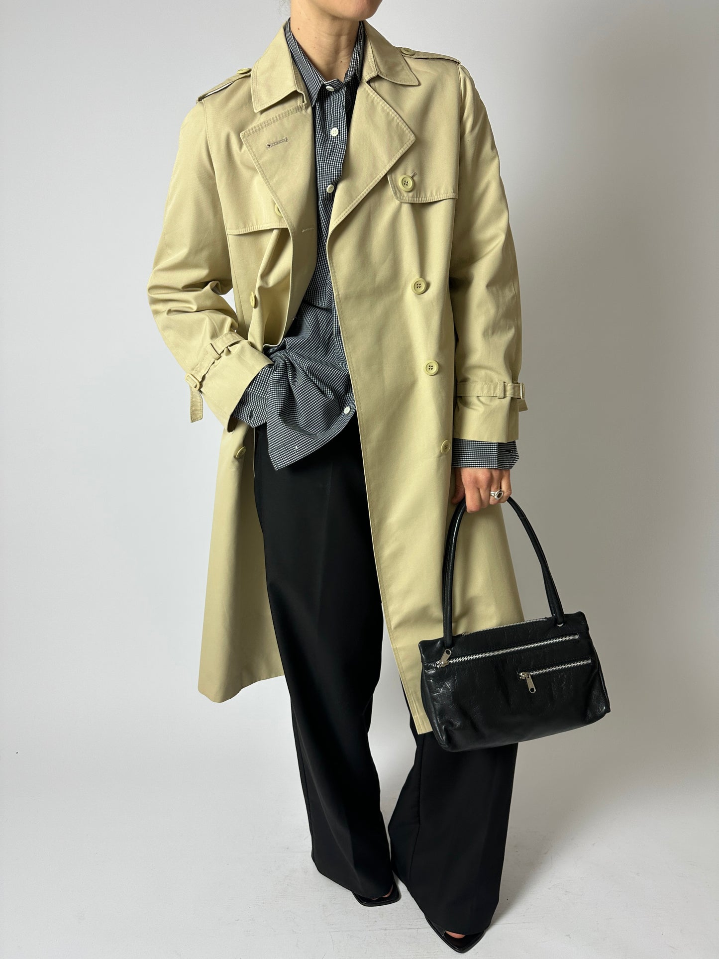 Leather zip shoulder bag | Black