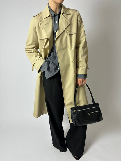 Leather zip shoulder bag | Black