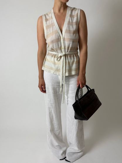 Striped vest | Off white