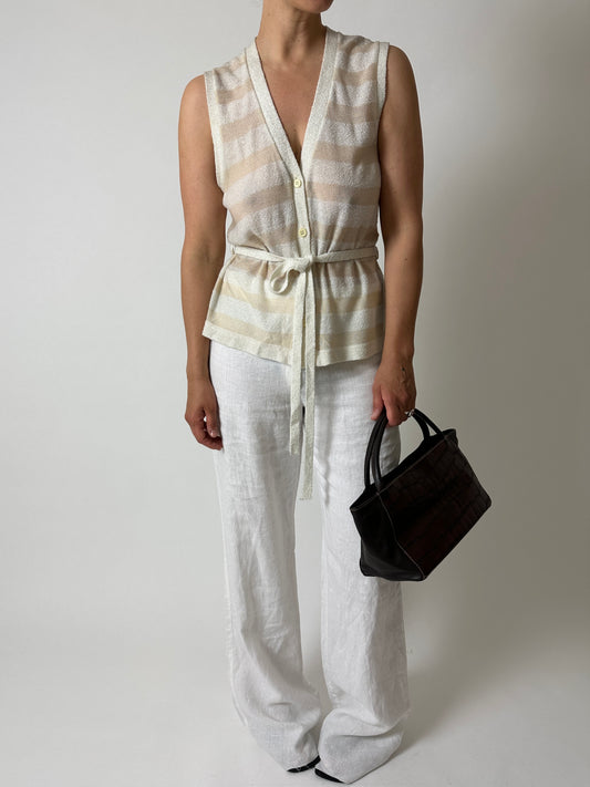 Striped vest | Off white