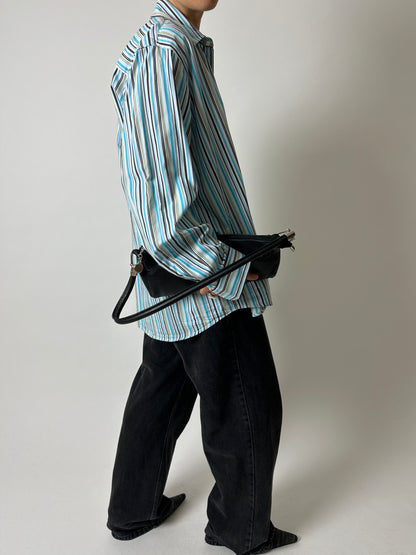 Cotton striped shirt | Turquoise