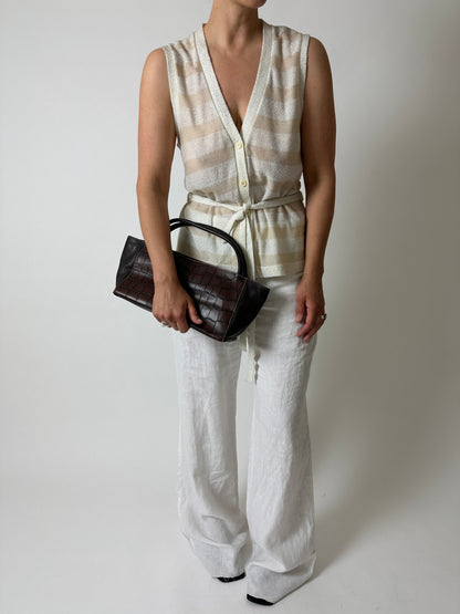 Striped vest | Off white