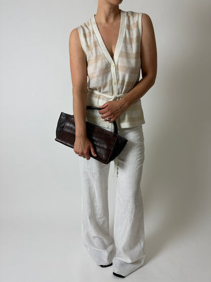 Striped vest | Off white