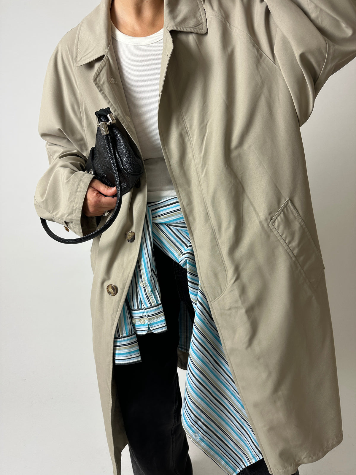 Cotton striped shirt | Turquoise