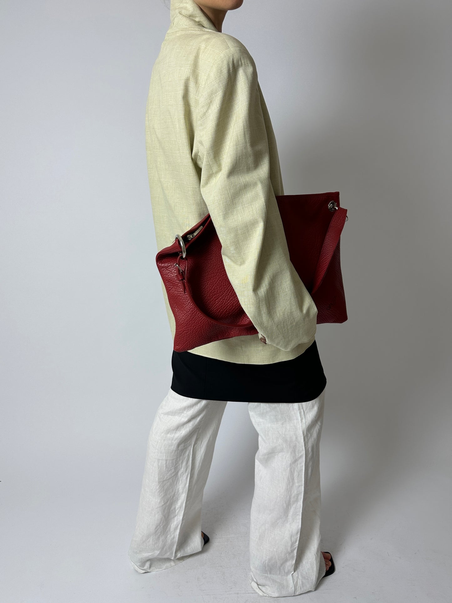 Oversized checked blazer | Soft butter