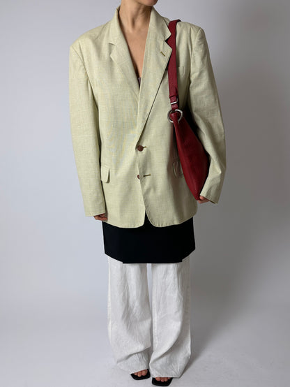 Oversized checked blazer | Soft butter