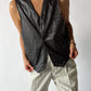 Leather vest | Dark brown