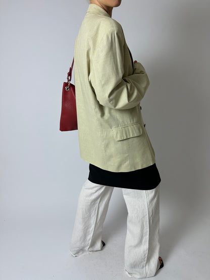 Oversized checked blazer | Soft butter