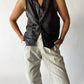 Leather vest | Dark brown