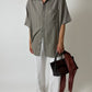 Oversized striped shirt | Grey / white