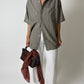 Oversized striped shirt | Grey / white
