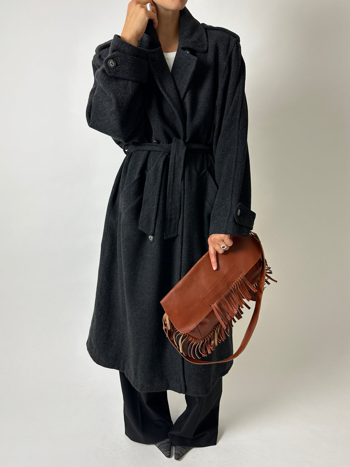 Wool trench coat | Anthracite grey