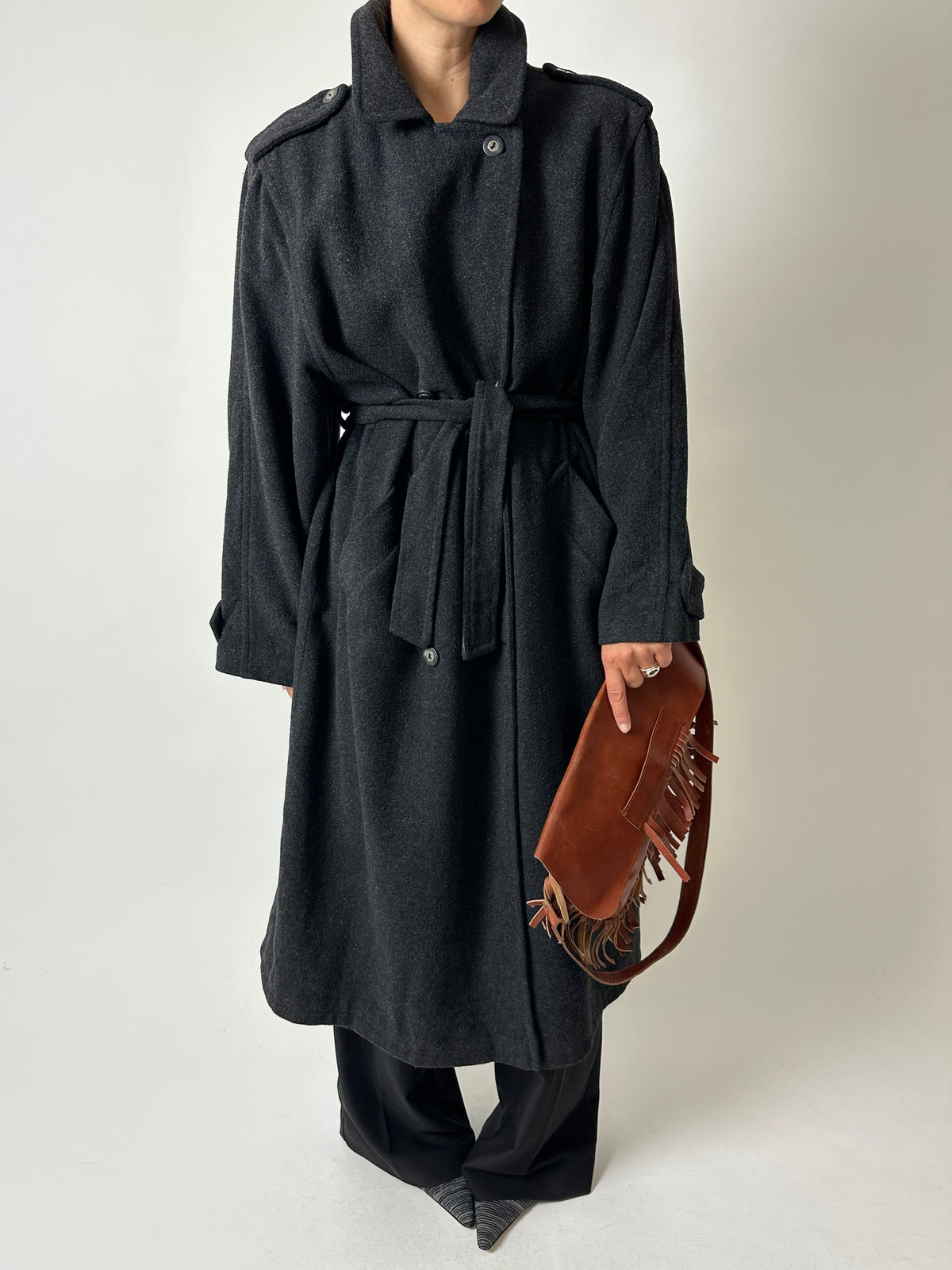 Wool trench coat | Anthracite grey