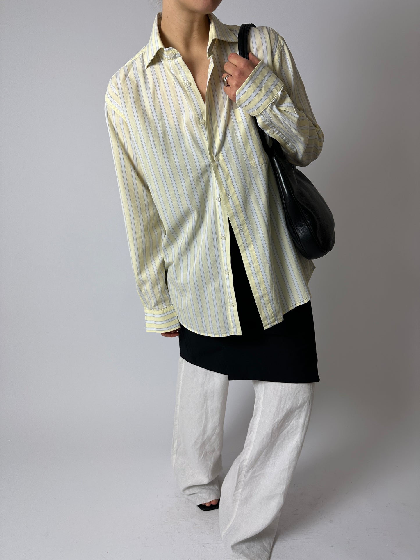 Relaxed striped shirt | Butter / Blue