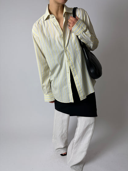 Relaxed striped shirt | Butter / Blue