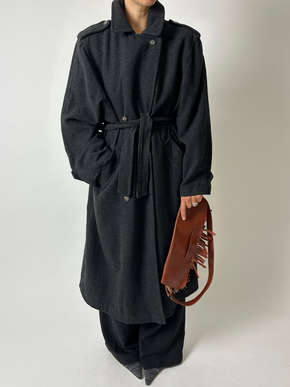 Wool trench coat | Anthracite grey