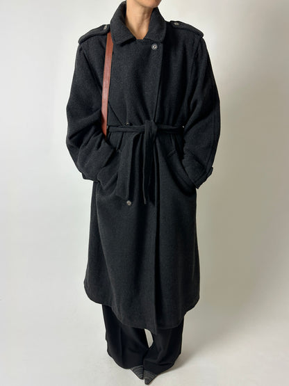 Wool trench coat | Anthracite grey