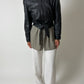 Leather cropped jacket | Black