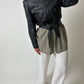 Leather cropped jacket | Black