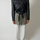 Leather cropped jacket | Black