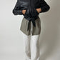 Leather cropped jacket | Black