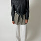 Leather cropped jacket | Black