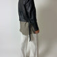 Leather cropped jacket | Black