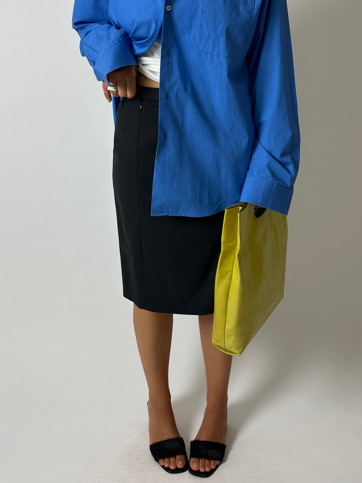 Wool pencil skirt | Anthracite