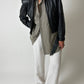 Leather cropped jacket | Black