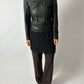 Leather fitted jacket | Black